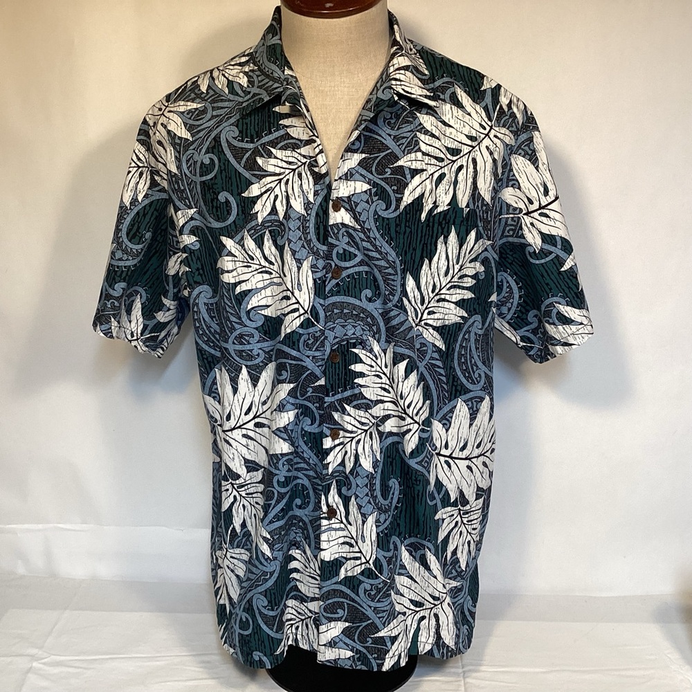 RJC Vintage made in Hawaii Blue and Green Tropical Print Shirt  Men’s Size 2XL